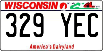 WI license plate 329YEC