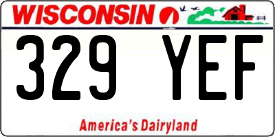 WI license plate 329YEF
