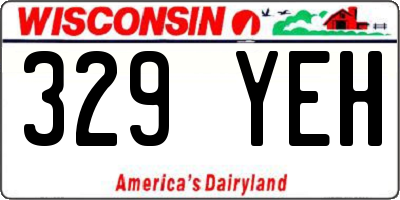 WI license plate 329YEH