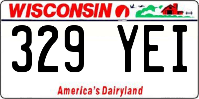 WI license plate 329YEI