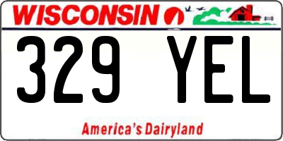 WI license plate 329YEL