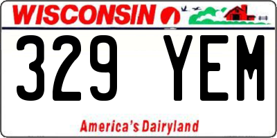 WI license plate 329YEM