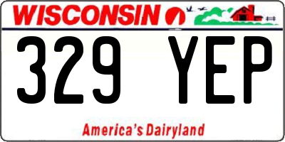 WI license plate 329YEP