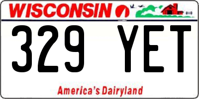 WI license plate 329YET