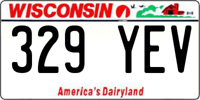 WI license plate 329YEV