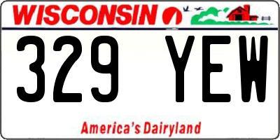 WI license plate 329YEW