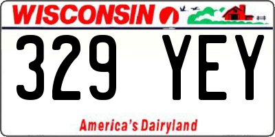 WI license plate 329YEY
