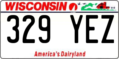 WI license plate 329YEZ