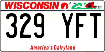 WI license plate 329YFT