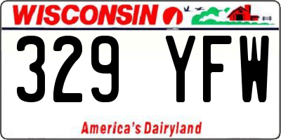 WI license plate 329YFW