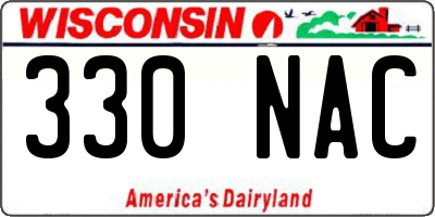 WI license plate 330NAC