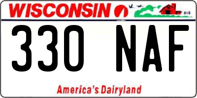 WI license plate 330NAF