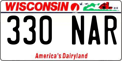 WI license plate 330NAR