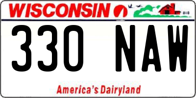 WI license plate 330NAW
