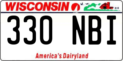 WI license plate 330NBI