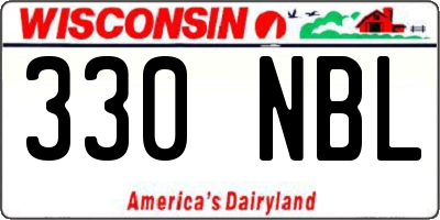 WI license plate 330NBL