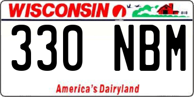 WI license plate 330NBM