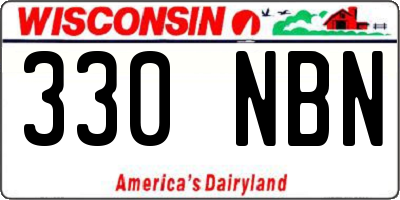 WI license plate 330NBN