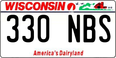 WI license plate 330NBS