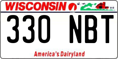 WI license plate 330NBT