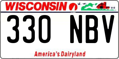 WI license plate 330NBV