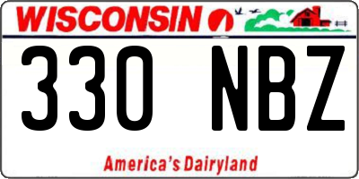 WI license plate 330NBZ