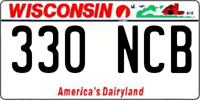 WI license plate 330NCB