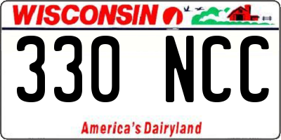 WI license plate 330NCC
