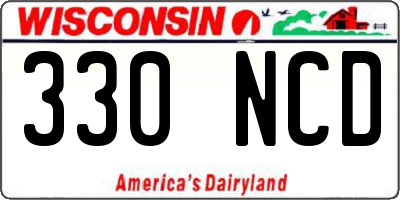 WI license plate 330NCD
