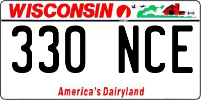 WI license plate 330NCE