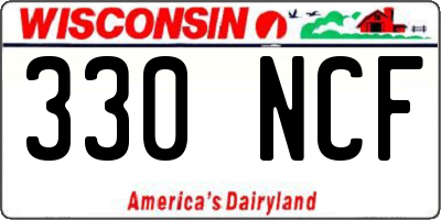 WI license plate 330NCF