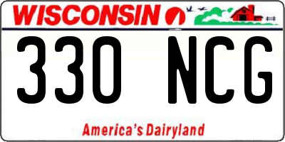 WI license plate 330NCG