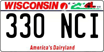 WI license plate 330NCI