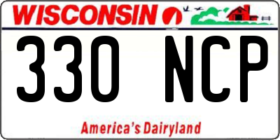WI license plate 330NCP