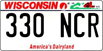 WI license plate 330NCR