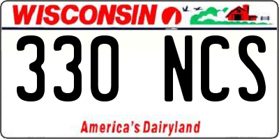 WI license plate 330NCS
