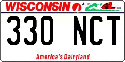 WI license plate 330NCT