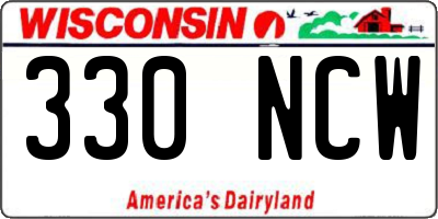 WI license plate 330NCW