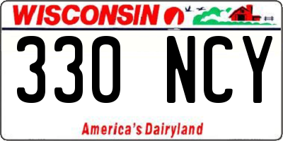 WI license plate 330NCY