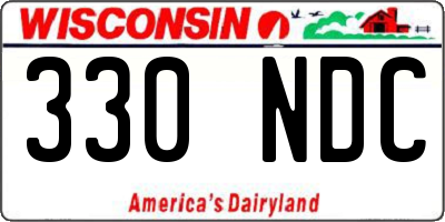WI license plate 330NDC