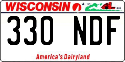 WI license plate 330NDF