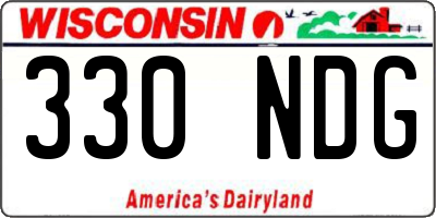WI license plate 330NDG