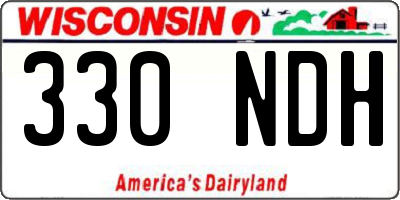 WI license plate 330NDH