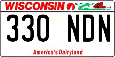 WI license plate 330NDN