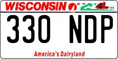 WI license plate 330NDP