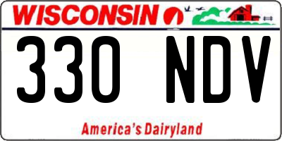 WI license plate 330NDV