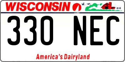 WI license plate 330NEC
