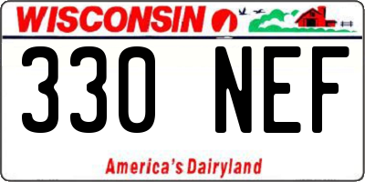 WI license plate 330NEF