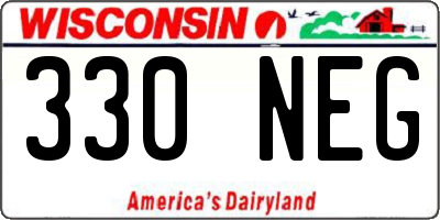 WI license plate 330NEG