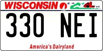 WI license plate 330NEI